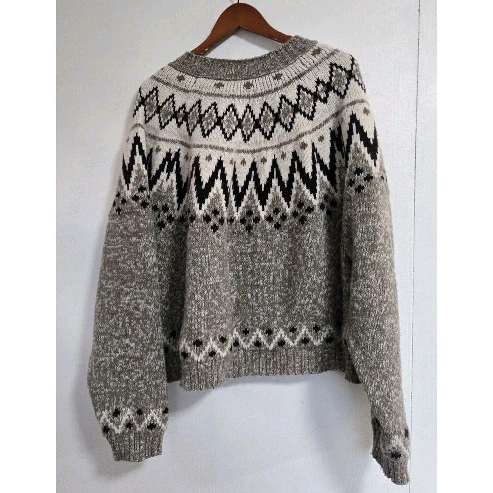 VTG American Eagle Mens Sweater 2XL Snowflake Nordic Fair Isle Pullover Preppy